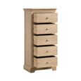 Cromwell Narrow Chest - 5 Drawer - Oak