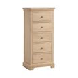 Cromwell Narrow Chest - 5 Drawer - Oak