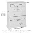 Cromwell Wardrobe - 4 Door - 2 Drawer - White Painted