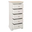 Cromwell Narrow Chest - 5 Drawer - Grey Painted