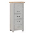 Wilmont Narrow Chest - 5 Drawer - Grey Painted