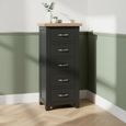Wilmont Narrow Chest - 5 Drawer - Black Painted