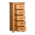 Somer Narrow Chest - 5 Drawer - Oak