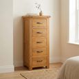 Somer Narrow Chest - 5 Drawer - Oak