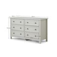 Maine Chest of Drawers - 6 Drawer - Wide - Grey