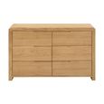 Curve Chest of Drawers - 6 Drawer - Wide - Oak