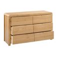 Curve Chest of Drawers - 6 Drawer - Wide - Oak