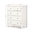 Maine Chest of Drawers - 3+2 Drawer - White