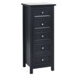Maine Chest of Drawers - 5 Drawer - Tall - Black