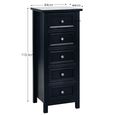 Maine Chest of Drawers - 5 Drawer - Tall - Black