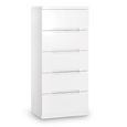 Manhattan Chest of Drawers - 5 Drawer - Narrow - White Gloss