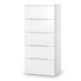 Manhattan Chest of Drawers - 5 Drawer - Narrow - White Gloss