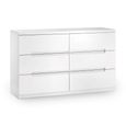 Manhattan Chest of Drawers - 6 Drawer - Wide - White Gloss
