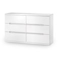 Manhattan Chest of Drawers - 6 Drawer - Wide - White Gloss