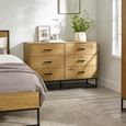 Harlow Light Oak Effect Chest of Drawers - 6 Drawer - Wide