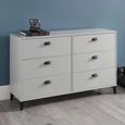 Lakers Grey Chest of Drawers - 6 Drawer - Wide