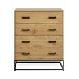 Harlow Light Oak Effect Chest of Drawers - 4 Drawer