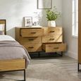 Harlow Light Oak Effect Chest of Drawers - 6 Drawer - Wide
