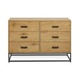 Harlow Light Oak Effect Chest of Drawers - 6 Drawer - Wide