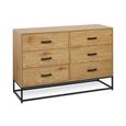 Harlow Light Oak Effect Chest of Drawers - 6 Drawer - Wide