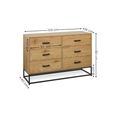 Harlow Light Oak Effect Chest of Drawers - 6 Drawer - Wide