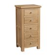 Appleby Narrow Chest - 5 Drawer - Oak