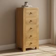 Curve Narrow Chest - 5 Drawer - Oak