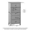 Arlington Narrow Chest - 5 Drawer - Oak