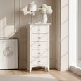 Luciana Tall Chest - 5 Drawer - Ivory Painted