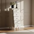 Luciana Tall Chest - 5 Drawer - Ivory Painted