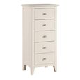 Luciana Tall Chest - 5 Drawer - Ivory Painted