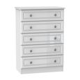 Pembroke White Gloss 5 Drawer Chest