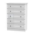 Pembroke White Gloss 5 Drawer Chest