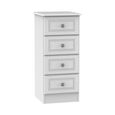 Pembroke White 4 Drawer Narrow Chest