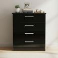 Knightsbridge Chest - 4 Drawer - Black Gloss