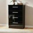 Knightsbridge Midi Chest - 4 Drawer - Black Gloss