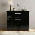 Knightsbridge Small Chest - 3 Drawer - Black Gloss
