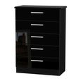 Knightsbridge Chest - 5 Drawer - Black Gloss