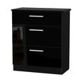 Knightsbridge Deep Chest - 3 Drawer - Black Gloss