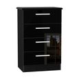 Knightsbridge Midi Chest - 4 Drawer - Black Gloss