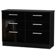 Knightsbridge Midi Chest - 6 Drawer - Black Gloss