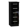 Knightsbridge Narrow Chest - 5 Drawer - Black Gloss