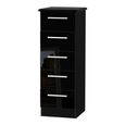 Knightsbridge Narrow Chest - 5 Drawer - Black Gloss