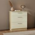 Knightsbridge Deep Chest - 3 Drawer - Cream Gloss and Light Oak
