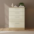 Knightsbridge Deep Chest - 4 Drawer - Cream Gloss and Light Oak