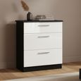 Knightsbridge Chest - Deep - 3 Drawer - White Gloss and Black