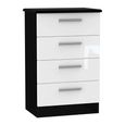 Knightsbridge Chest - Midi - 4 Drawer - White Gloss and Black