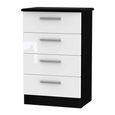 Knightsbridge Chest - Midi - 4 Drawer - White Gloss and Black