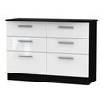 Knightsbridge Chest - Midi - 6 Drawer - White Gloss and Black
