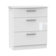 Knightsbridge Chest - Deep - 3 Drawer - White Gloss